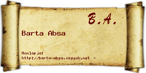 Barta Absa névjegykártya